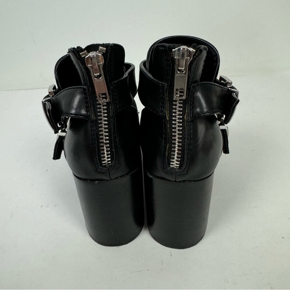 Steve Madden Joker Black Pointed Toe Buckle Heeled Boots Ankle Boots Minimalist - Picture 5 of 8